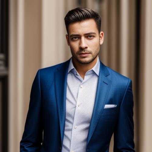 Male wearing the blue business suit headshot made in Supawork ai headshot generator