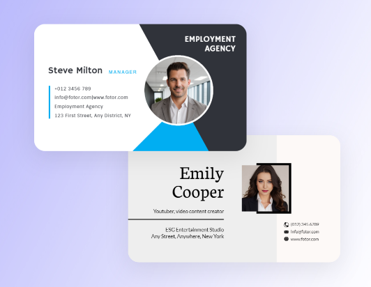 Business cards with ai generated headshots