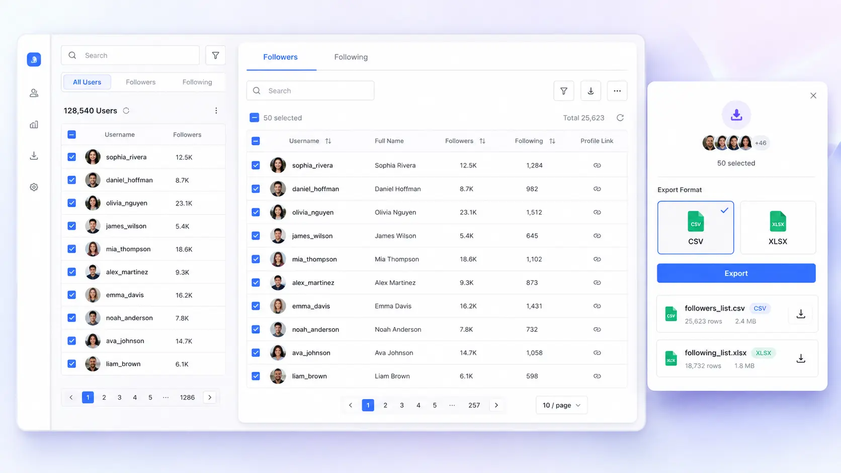 IG Follower Export Tool