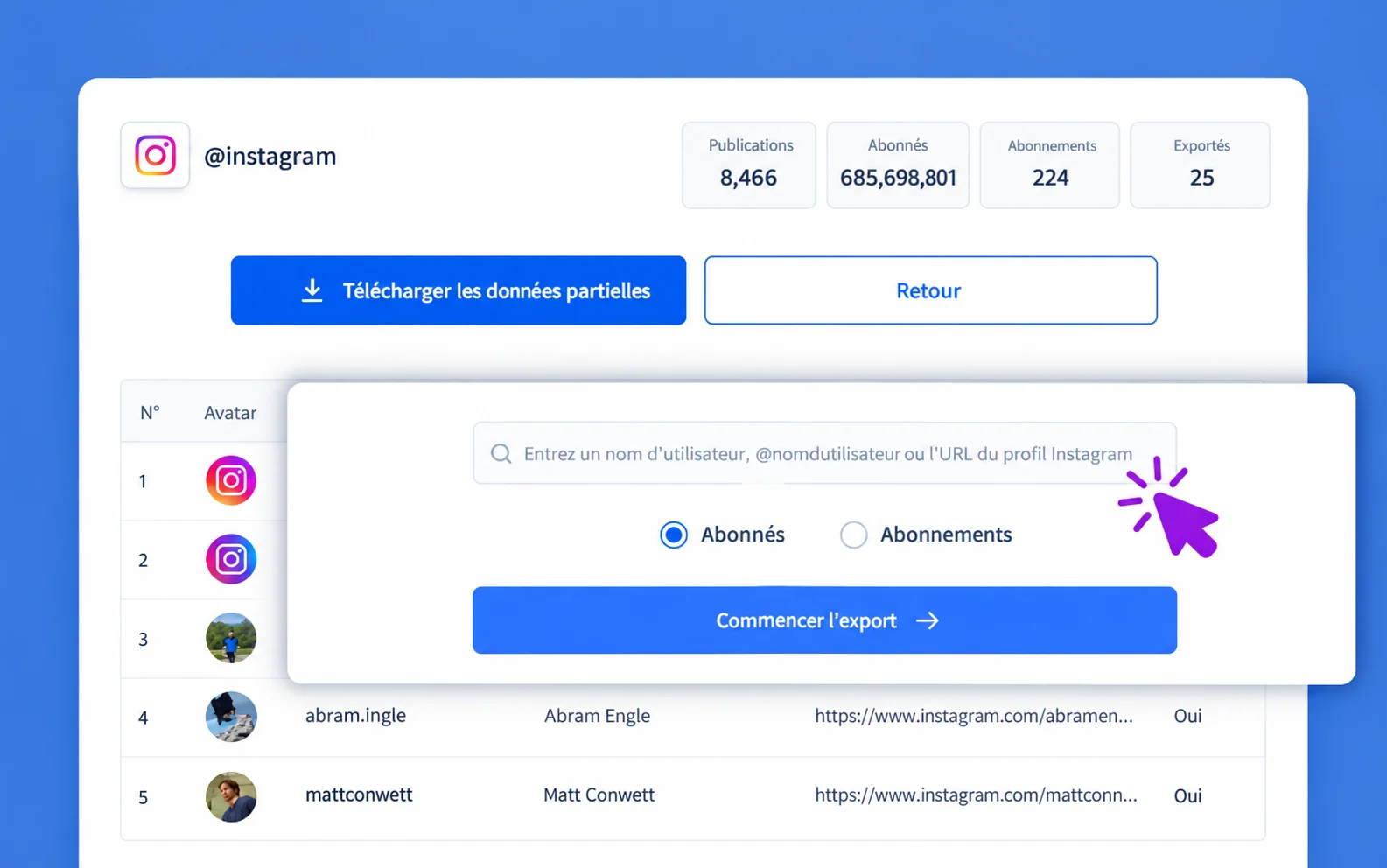 Entrez un profil