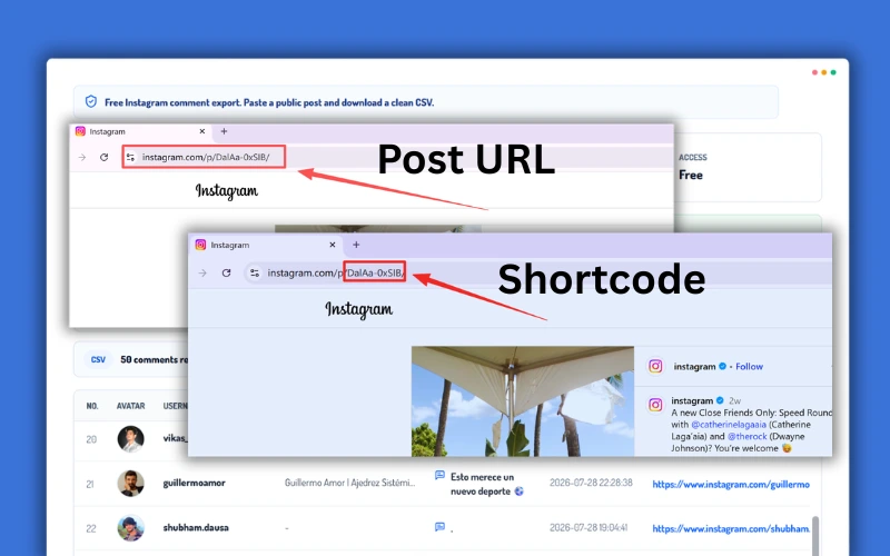 Paste the URL or Shortcode