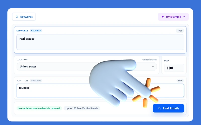 Start the Search step in LinkedIn Email Finder